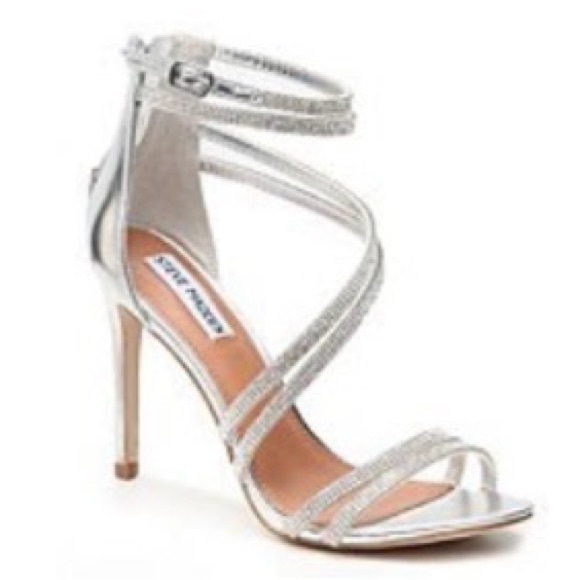 Steve Madden Silver Rhinestone Heels - Picture 3 of 3